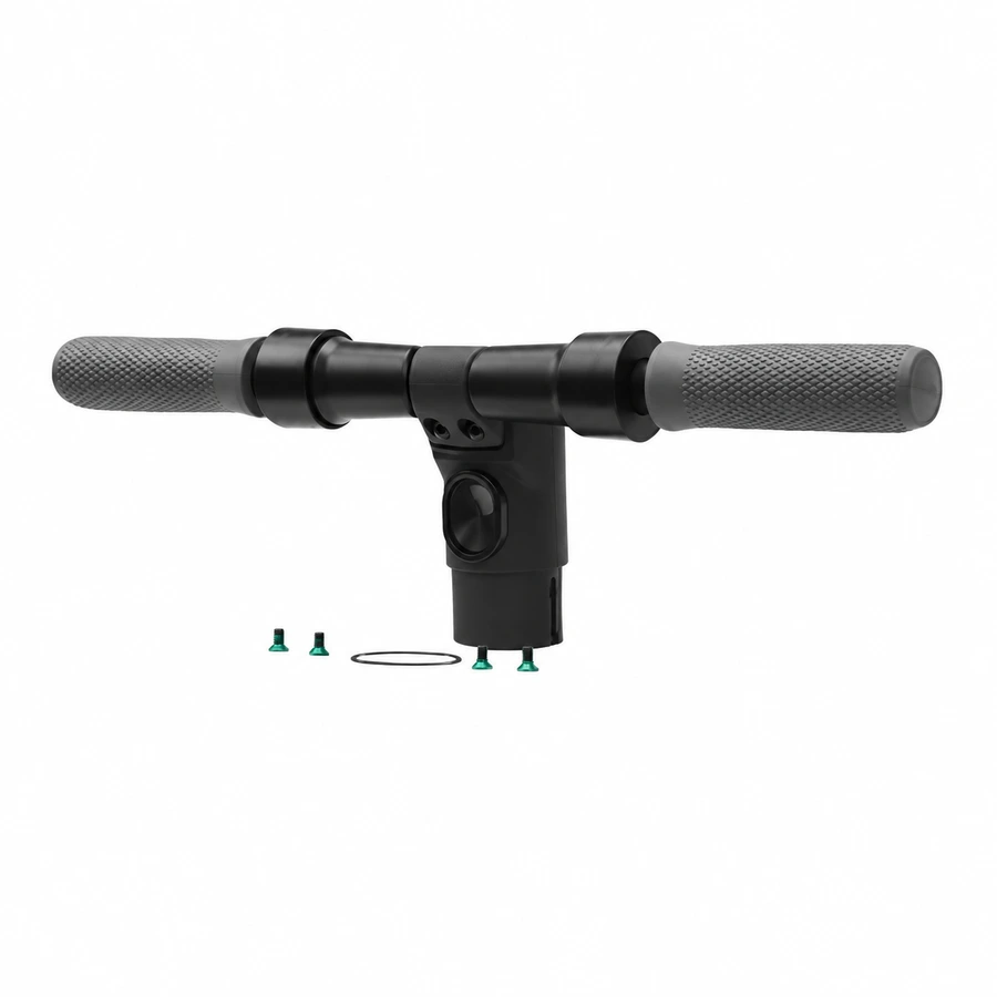 Handlebar assembly with grips, grey