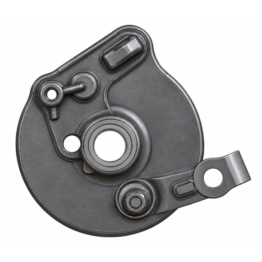 Rear drum brake, with bearing