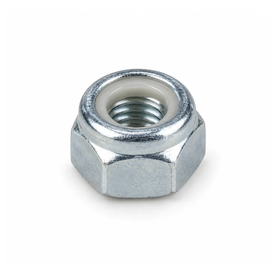 Nylon-insert lock nut, M5, zinc-plated
