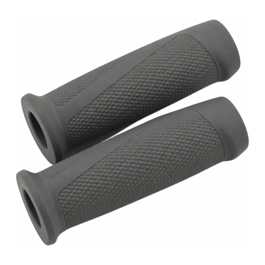 Handlebar grips, grey, flared ends, pair